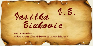 Vasilka Biuković vizit kartica